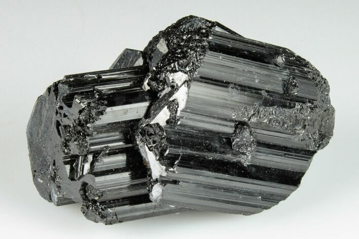 Terminated Black Tourmaline (Schorl) Crystal Cluster - Madagascar #200435